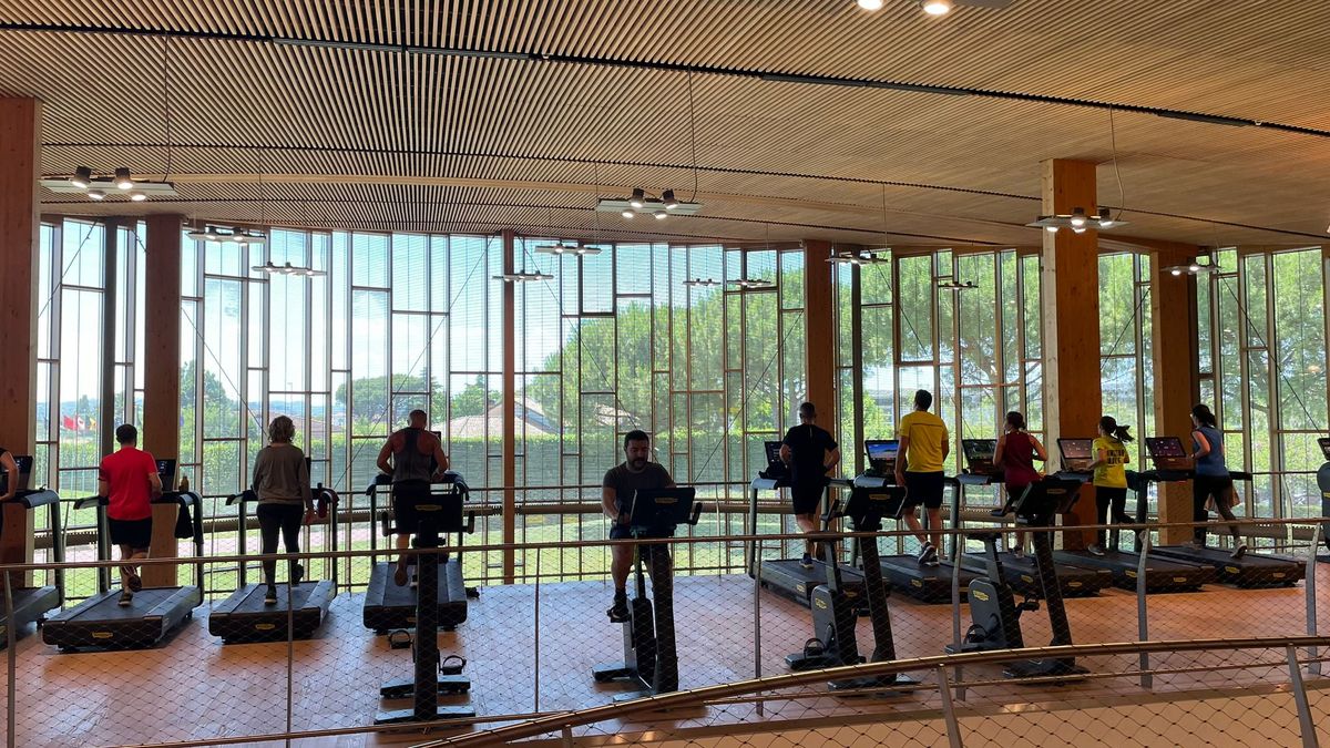 The Technogym village gym being used during employees&#039; lunch break