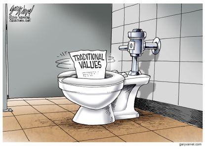 Editorial Cartoon U.S. Traditional Values