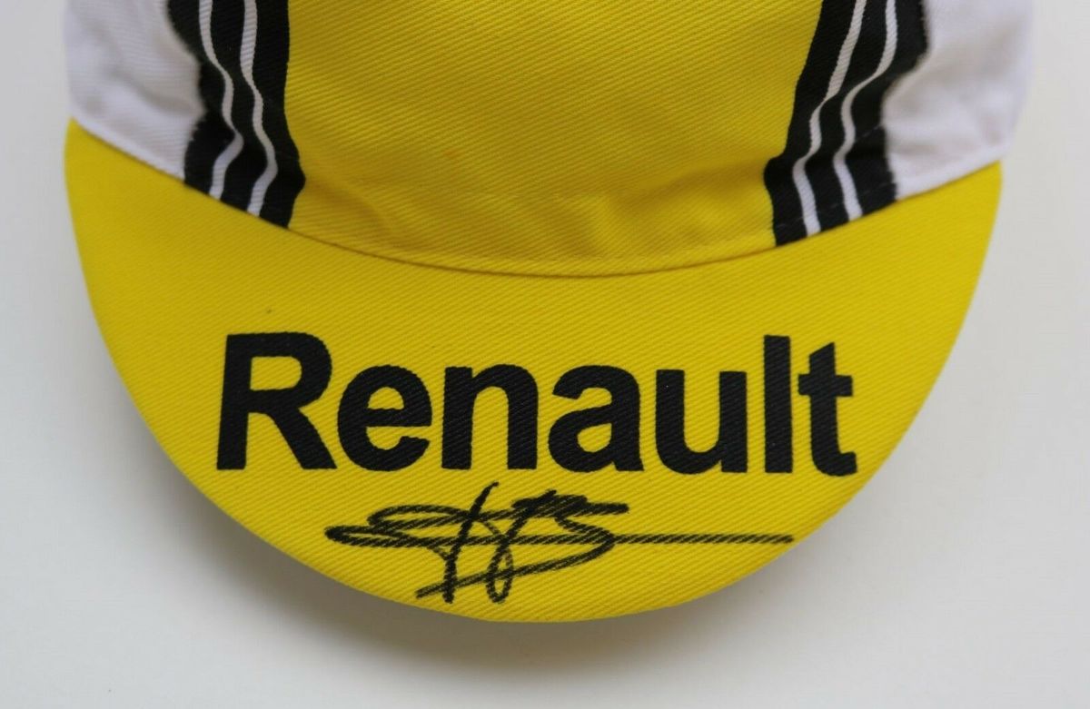'The Badger' has signed the cap neatly on the peak of the Renault casquette