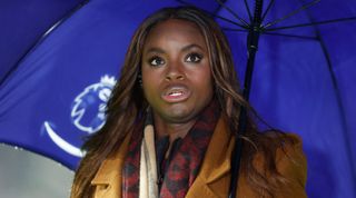 Eni Aluko during a Premier League broadcast for Amazon Prime in December 2023.
