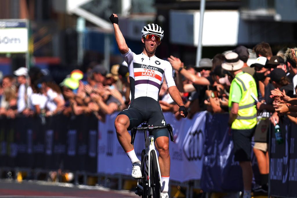 BALLARAT AUSTRALIA JANUARY 14 Graeme Frislie of Australia celebrates at finish line as stage winner during the Australian Cycling National Championships 2022 Criterium Mens U23 a 33km race from Ballarat to Ballarat AusCyclingAus on January 14 2022 in Ballarat Australia Photo by Con ChronisGetty Images