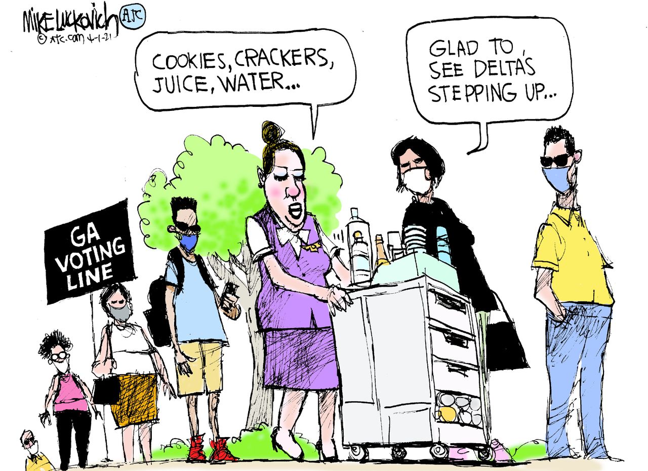 Editorial Cartoon U.S. Georgia voting delta