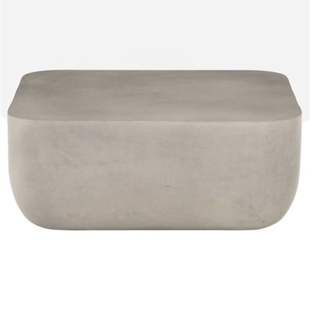 Rounded concrete coffee table