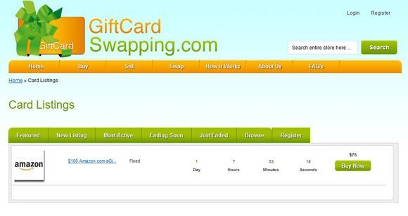 GiftCardSwapping.com image: You can buy pre-owned, new retailer and new Visa gift cards from GiftCardSwapping.com.