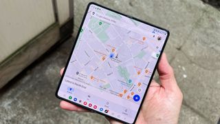 Samsung Galaxy Z Fold 4 running Google Maps