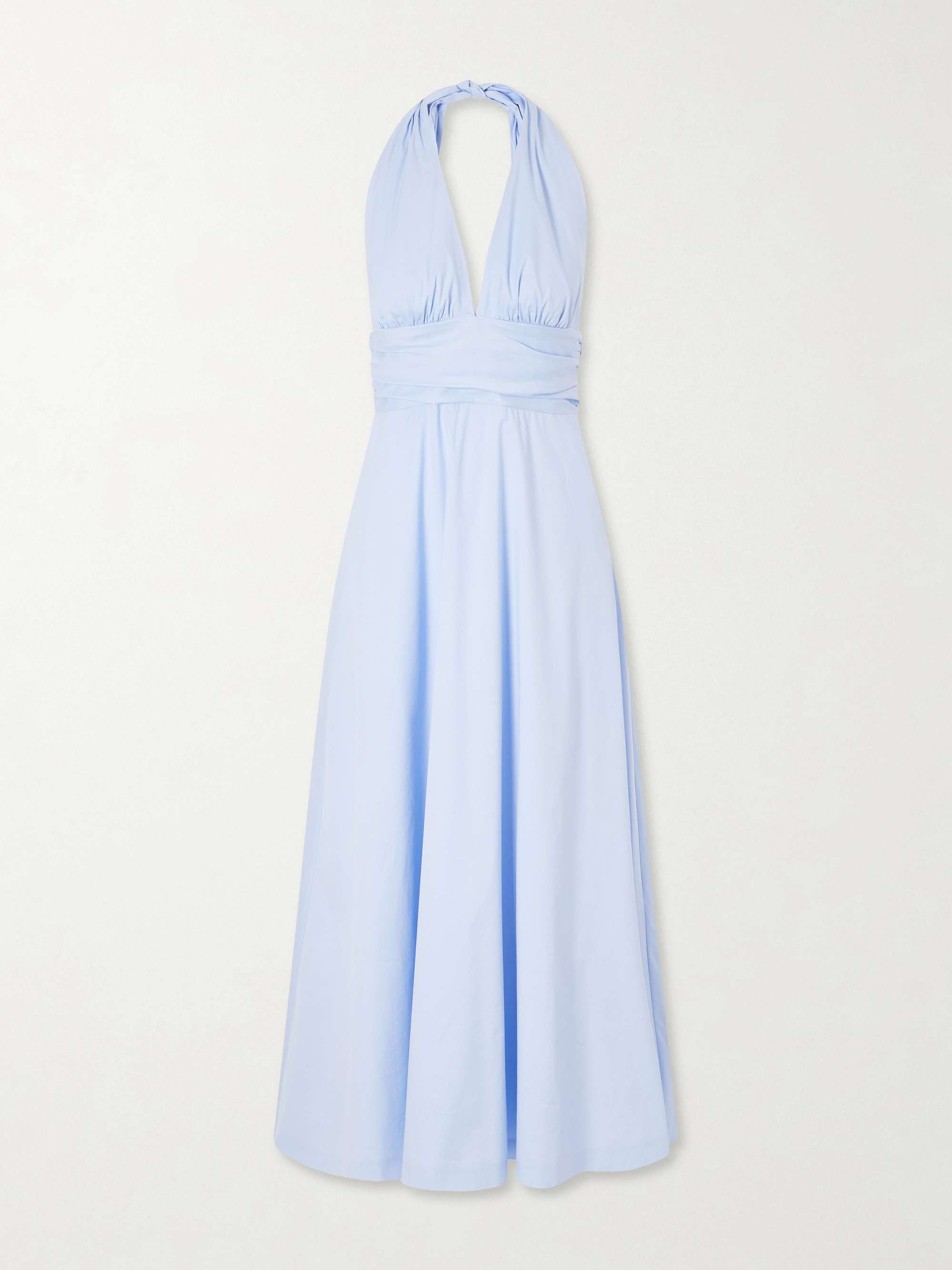 Marilyn Organic Cotton-Blend Poplin Halterneck Maxi Dress