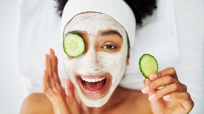 Shot of an attractive young woman getting a facial at a beauty spa