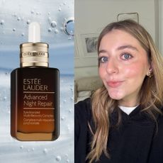 samantha holender next to beauty products from nordstom