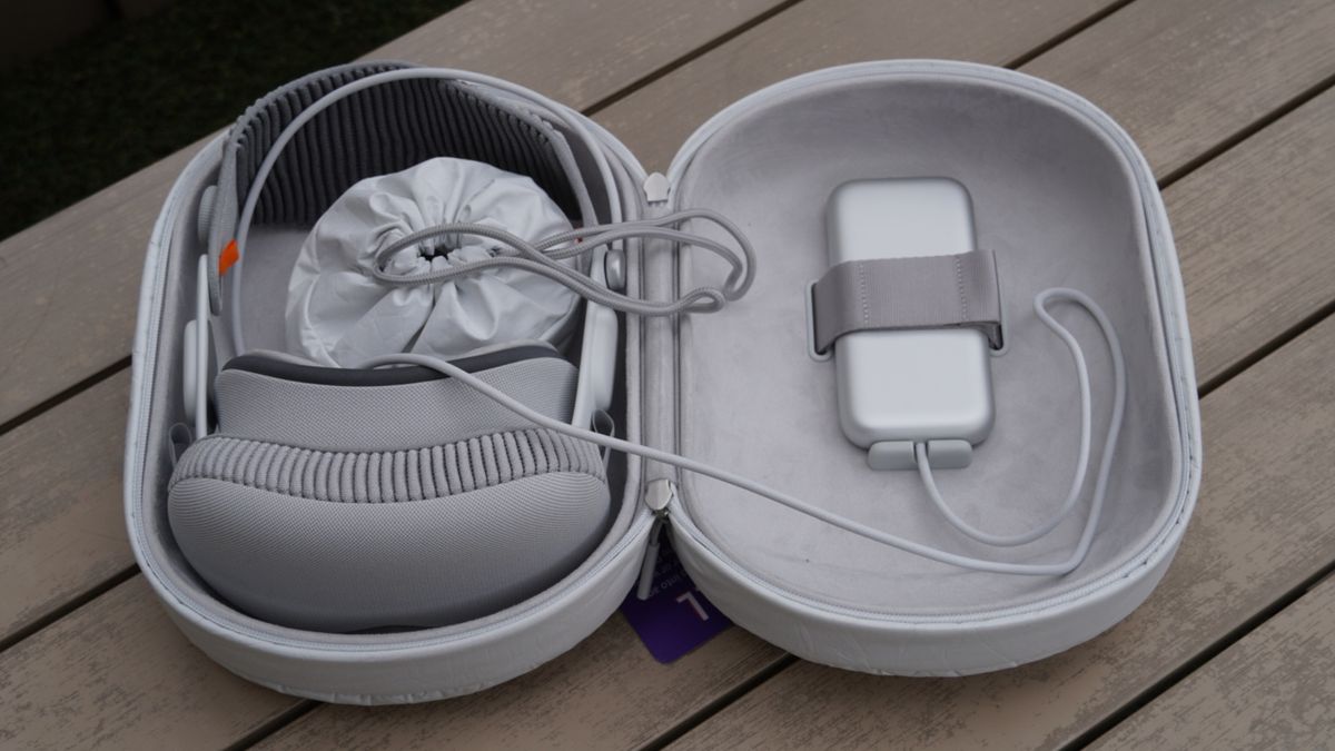 Apple Vision Pro in the first-party travel case.