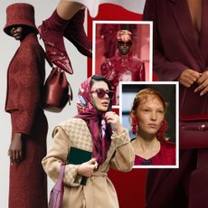 collage of cherry red accessories 