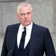 Ex-Prince Andrew wearing a dark suit