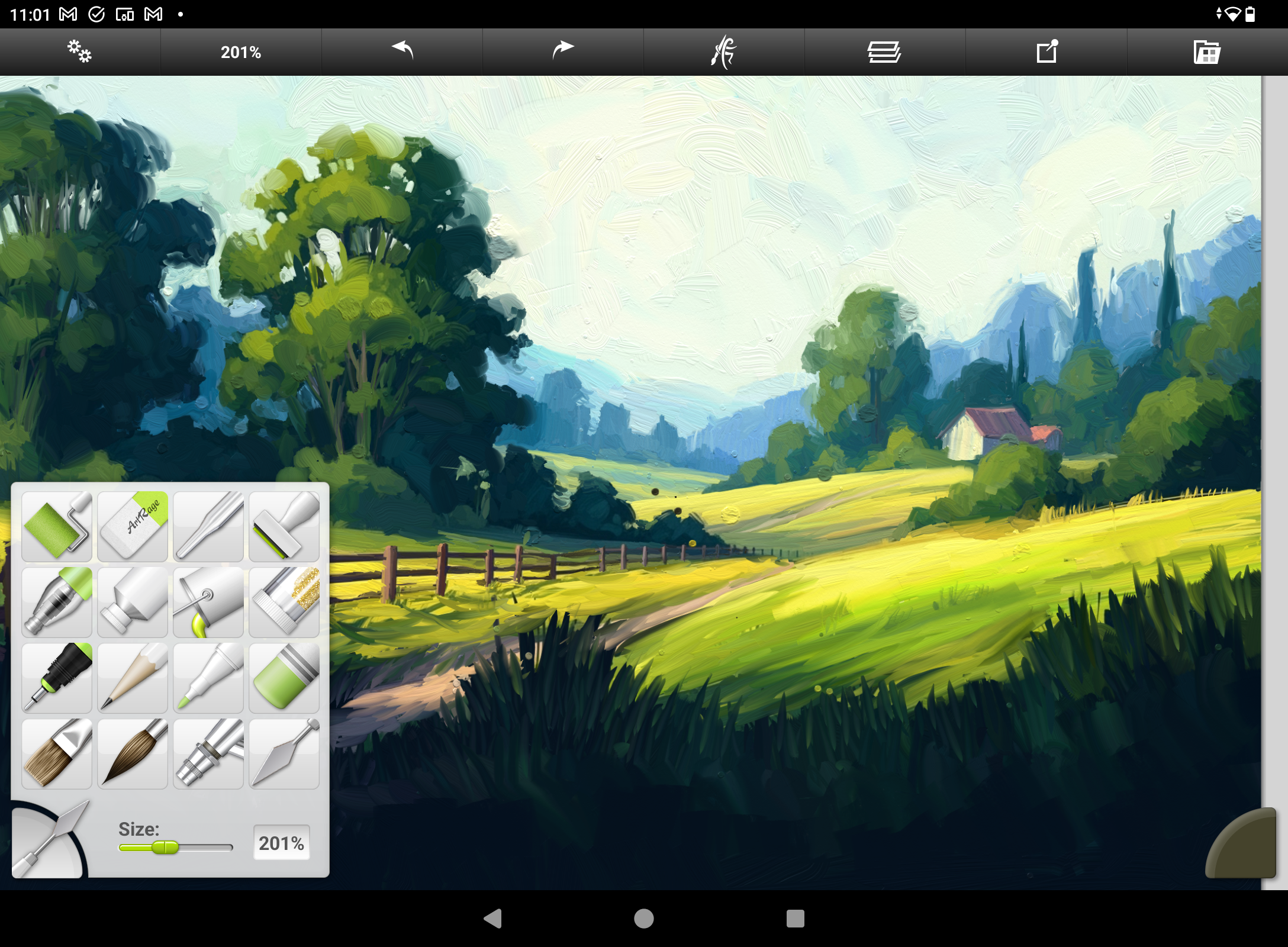 What is digital impasto; painting of a country scene