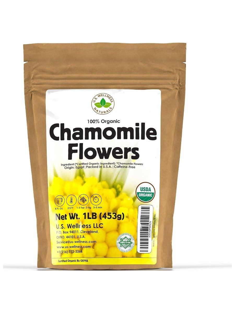 A bag of U.S. Wellness Naturals Chamomile Flowers