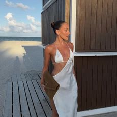 Emma Leger in a white Cin Cin dress 