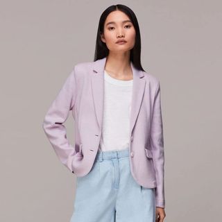 lilac jersey blazer