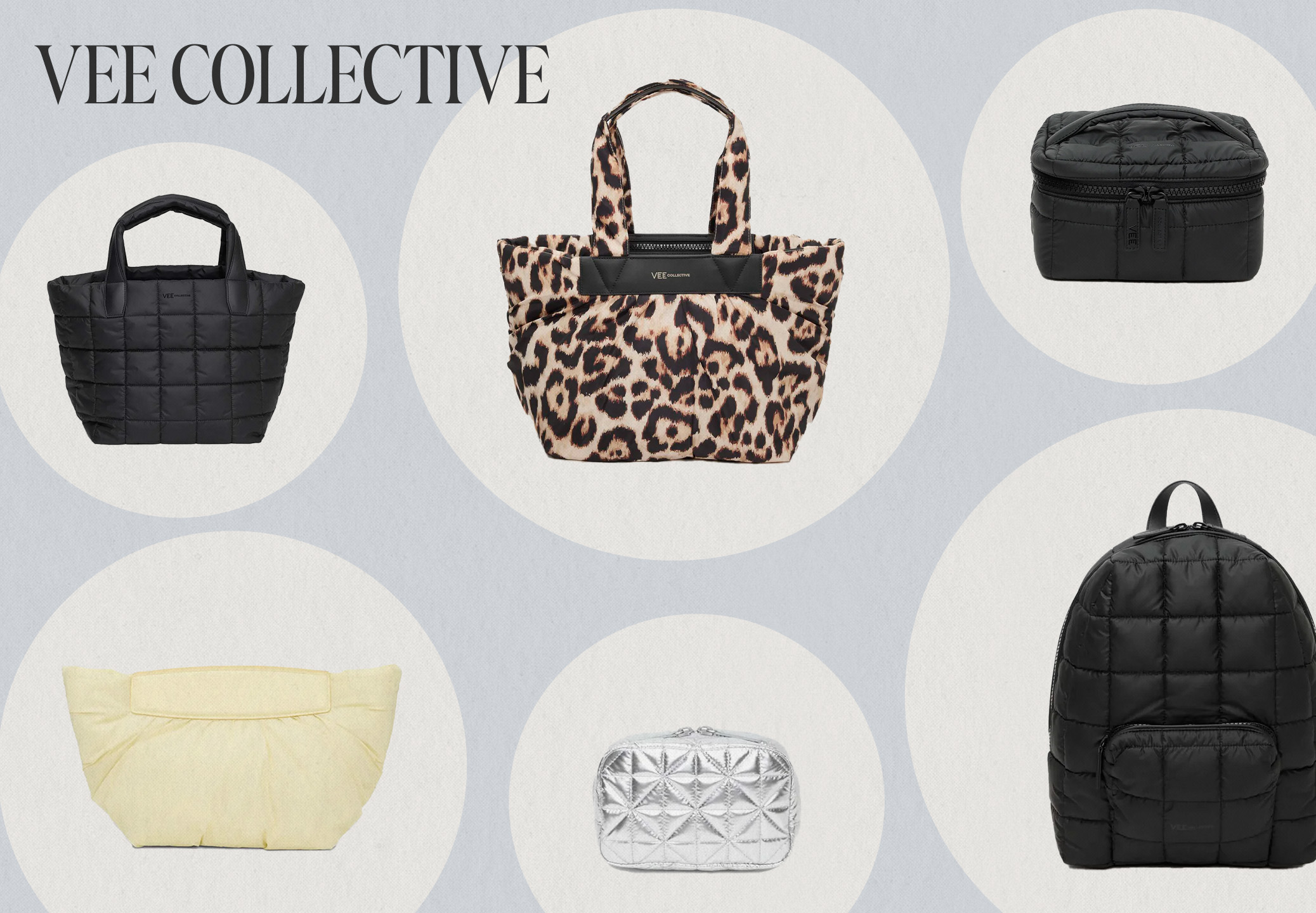 Collage of Vee Collective products