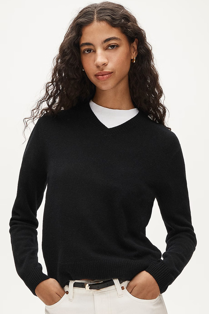 Cashmere High V-Neck Sweater