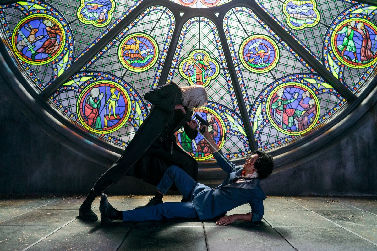 ALEX HASSELL as VICIOUS and JOHN CHO as SPIKE SPIEGEL of COWBOY BEPOP