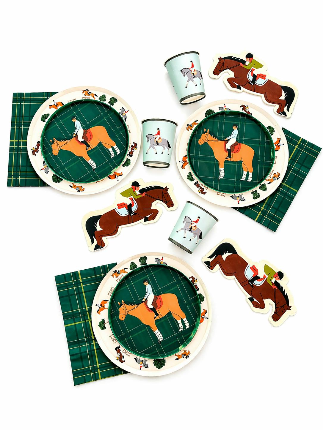 Horse Lover Party Pack (plates, Cups, Napkins) Serves 12