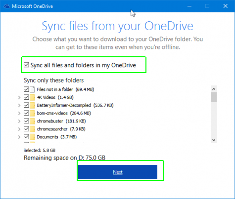 windows 10 sync folders to external drive