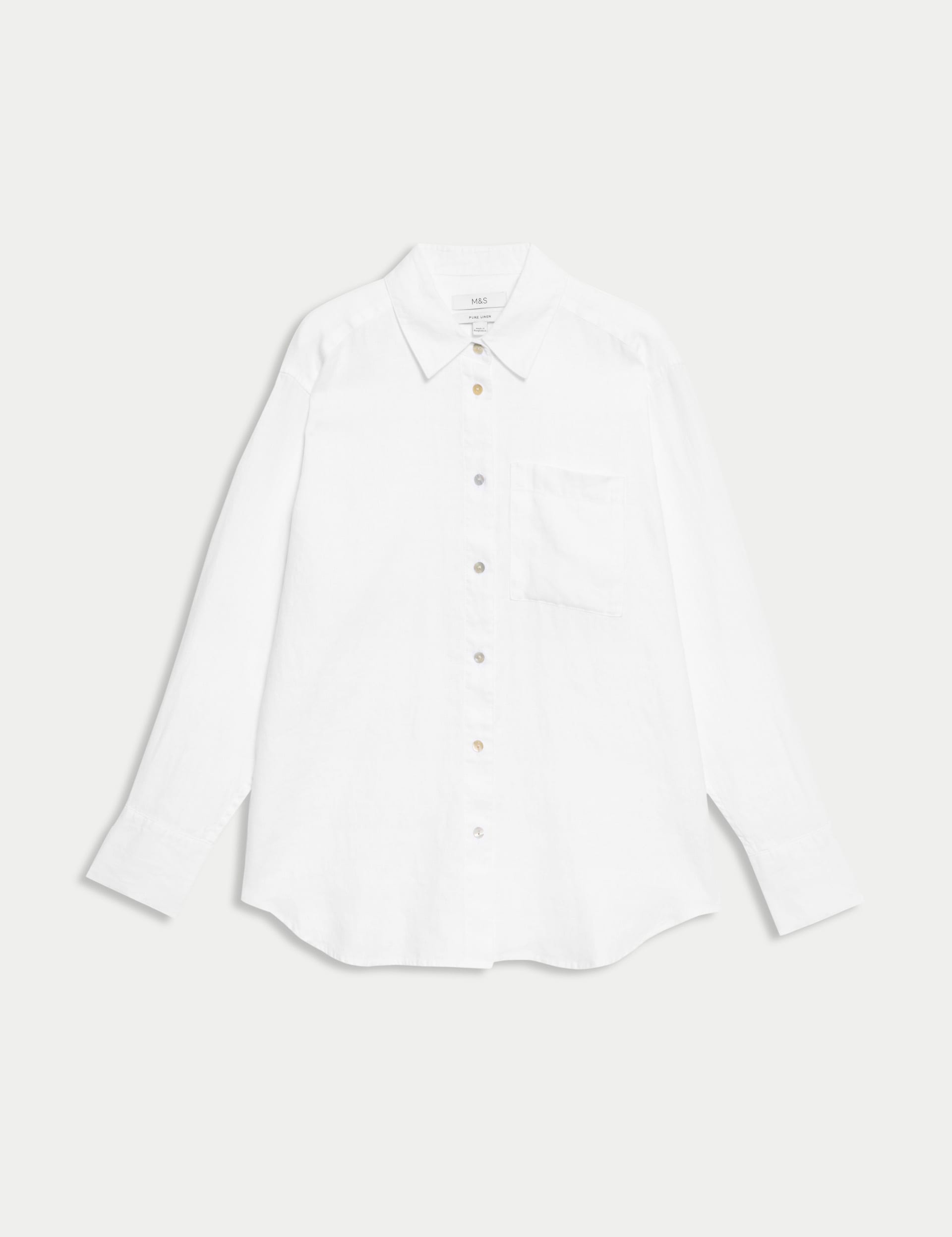 Pure Linen Oversized Girlfriend Style Shirt