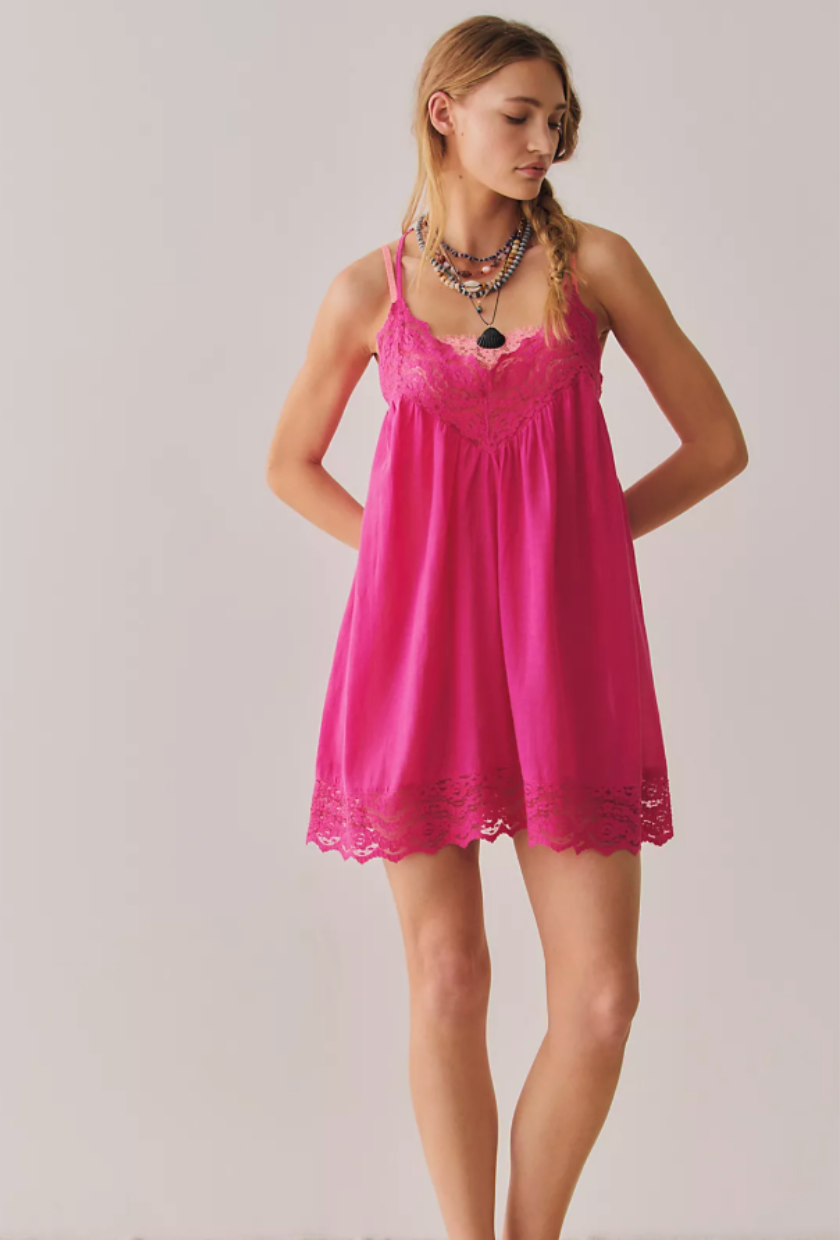 Free People, Fiona Mini Slip Dress