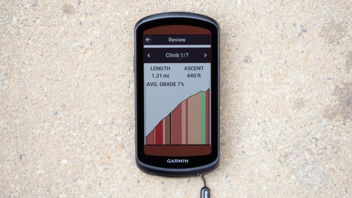 Garmin Edge 1040 Solar climbing screen