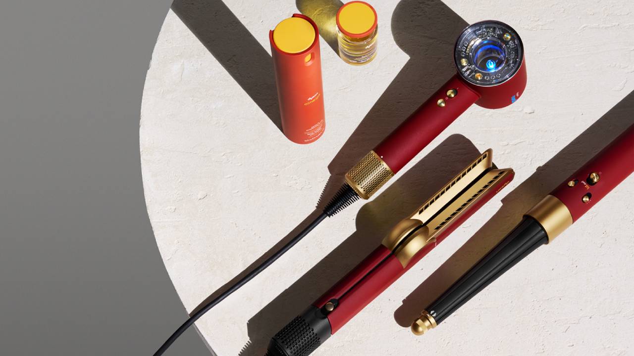 Dyson Red Velvet and Gold