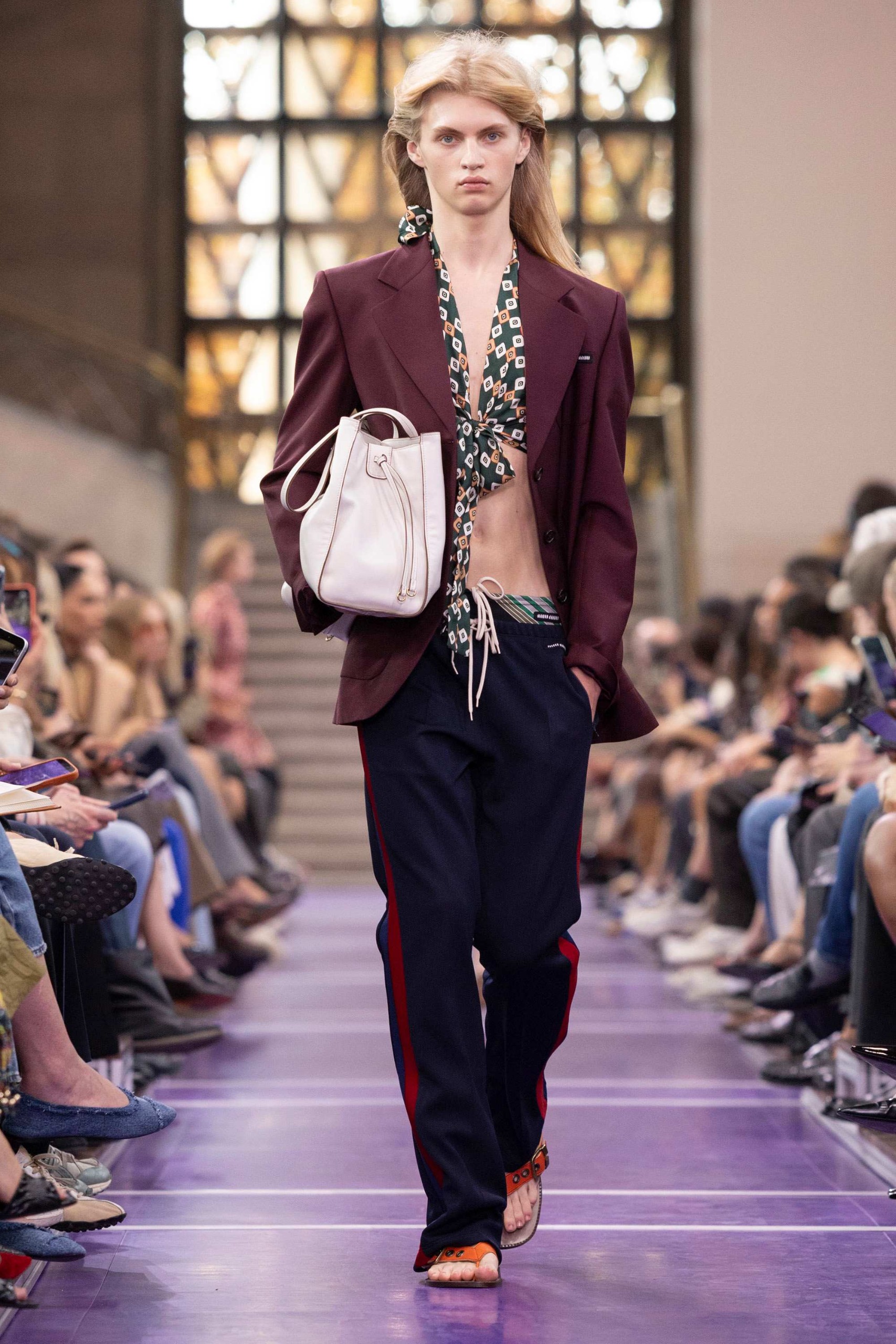 Miu Miu S/S 27 runway, track pants and shorts trend