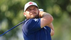 Tyrrell Hatton takes a shot at the Hero Dubai Desert Classic