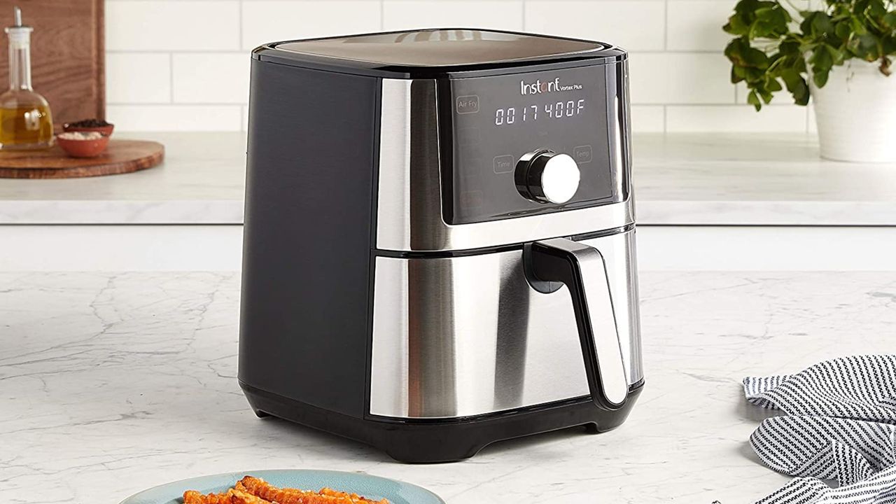 Instant Vortex Plus air fryer on kitchen side