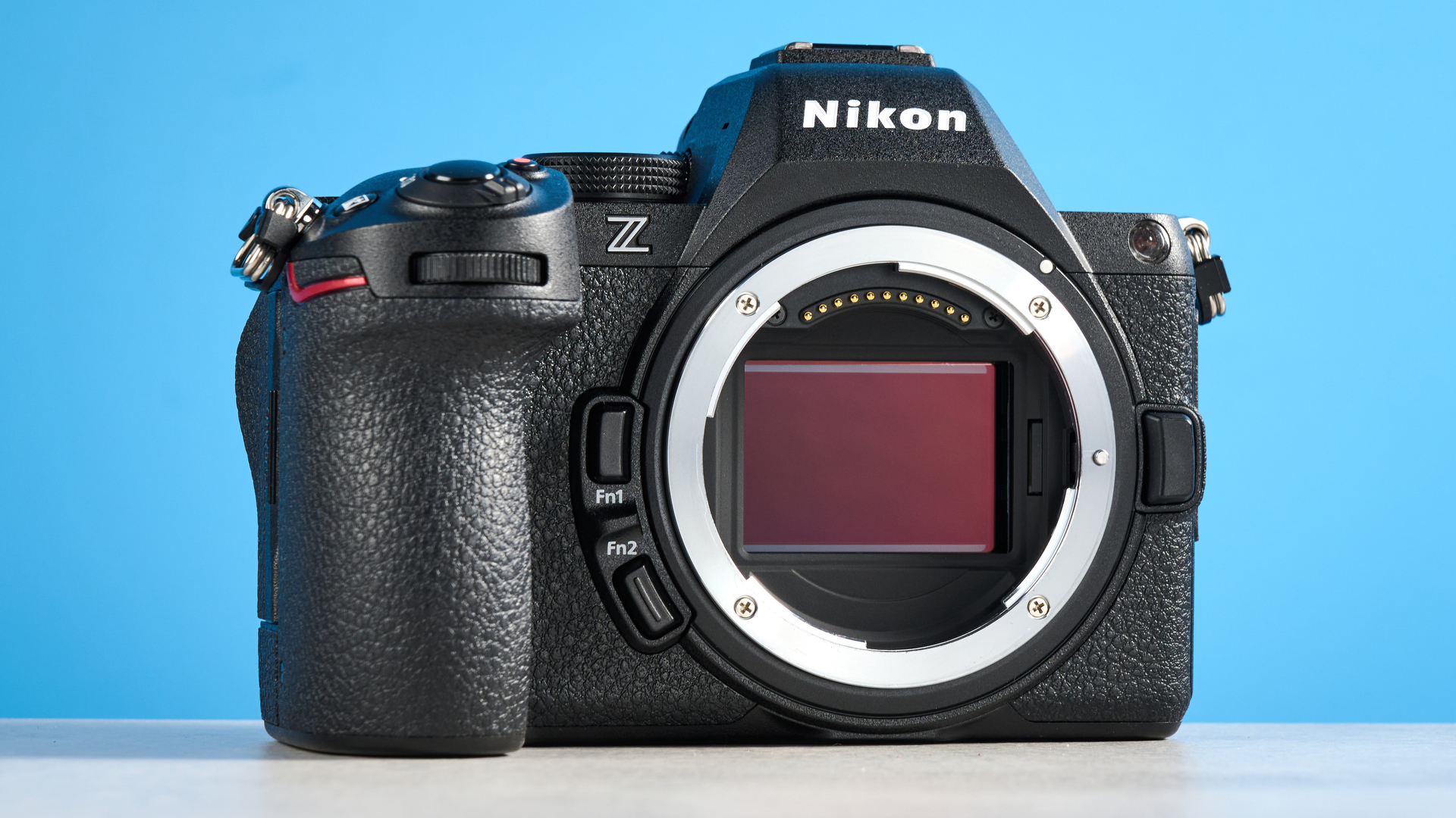 The Nikon Z5II with its sensor showing