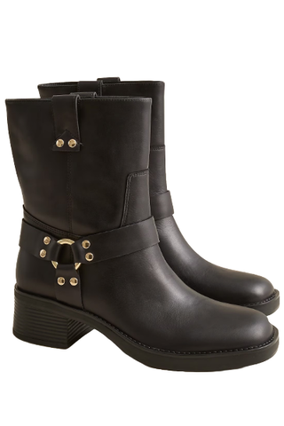 J.Crew Moto Ankle Boots in Distressed Leather