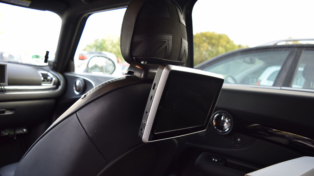 A monitor in the rear of the car enables the mechanic to see what it is going on in the race and potentially what spares need preparing