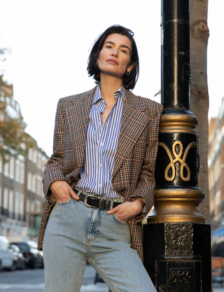 The Boyfriend: Fine Poplin, Royal Blue Stripe