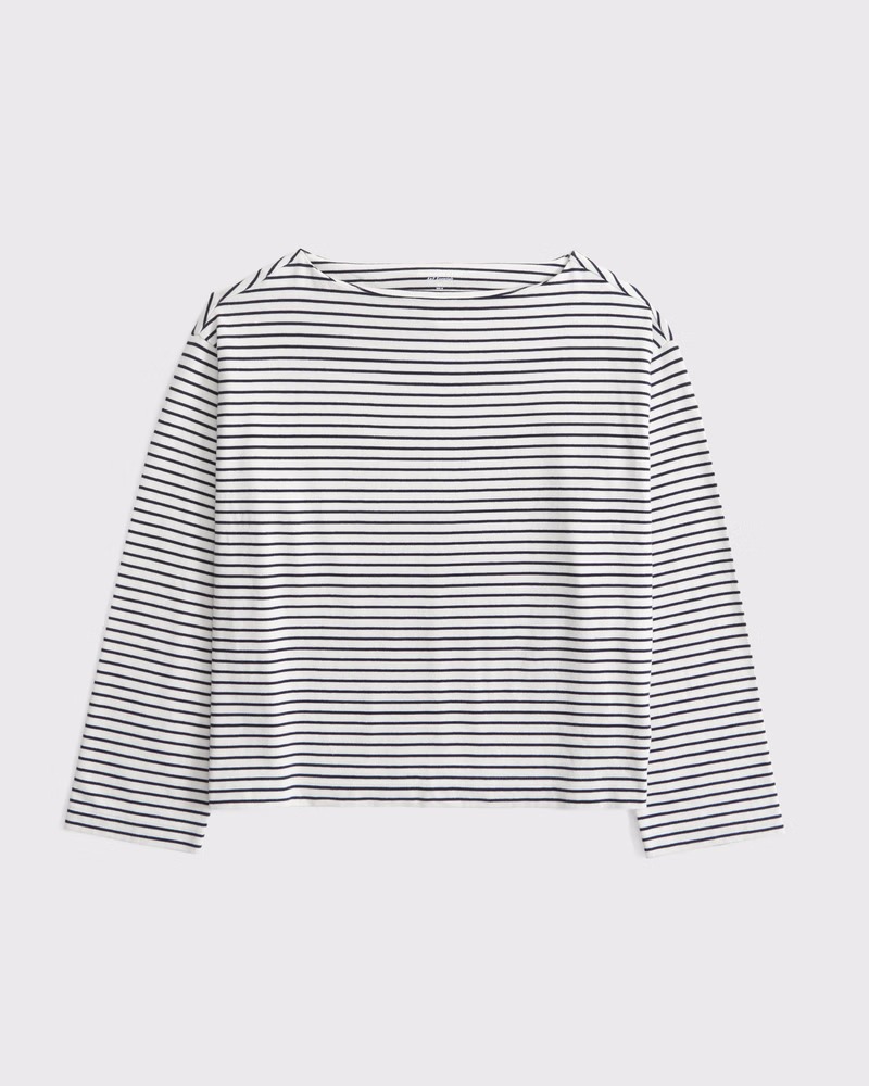 Abercrombie & Fitch, Long-Sleeve Heavyweight Jersey Slash Tee