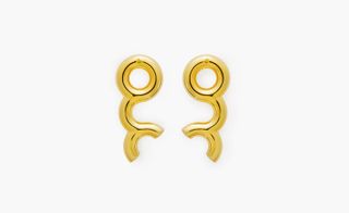 Dynamic earring in 18-ct gold plated in sterling silver