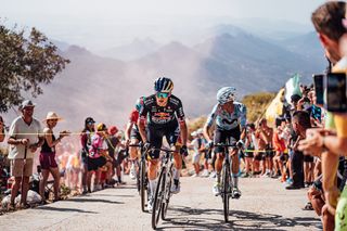 Picture by Zac Williams/SWpix.com - 20/08/2024 - Cycling - 2024 La Vuelta - Stage 4 - Plasencia - Pico Villuercas, Spain - Primoz Roglic, Red Bull Bora Hansgrohe.