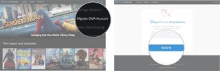 Click on Migrate DMA, sign into your DMA account