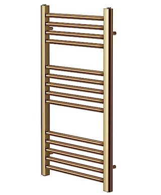 Greened House Brushed Brass Straight Heated Towel Rail 