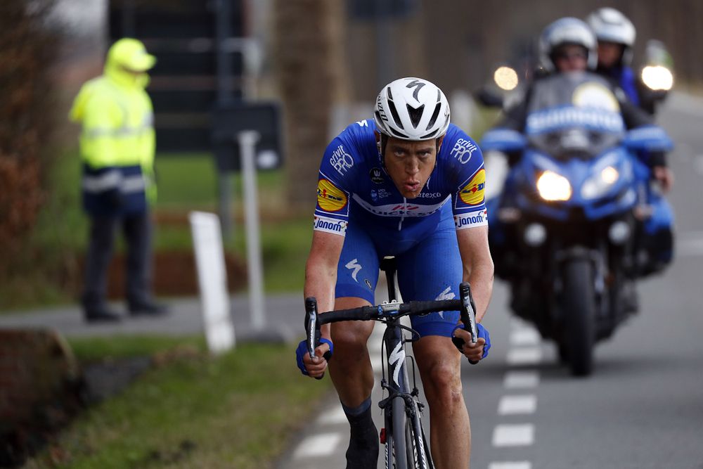 Niki Terpstra rides alone to the finish of Tour of Flanders