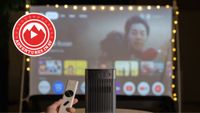 Xgimi projector and screen outside with Adventures in AV