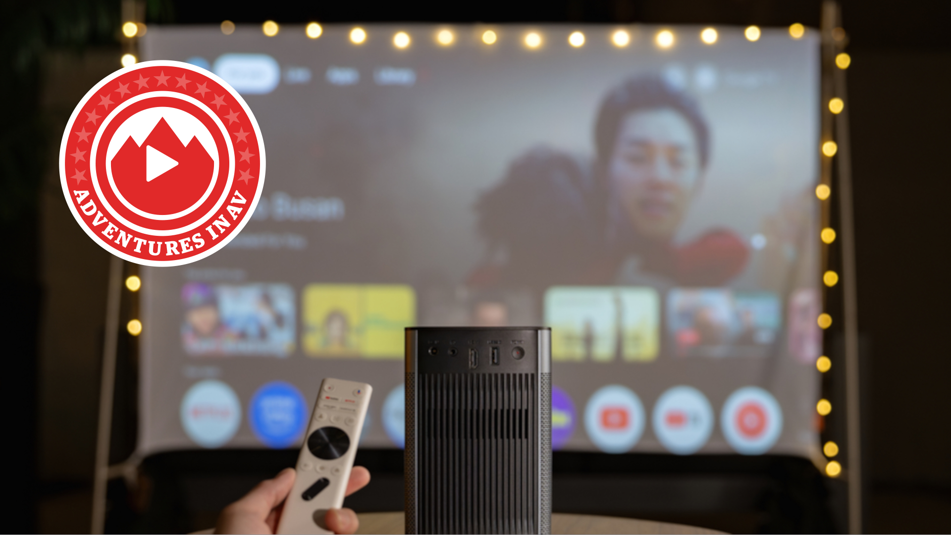 Xgimi projector and screen outside with Adventures in AV