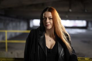 A person wearing a leather jacket, in an urban environment, taken on the Leica SL3-S with a Leica Summilux SL 50mm f/1.4 Asph lens