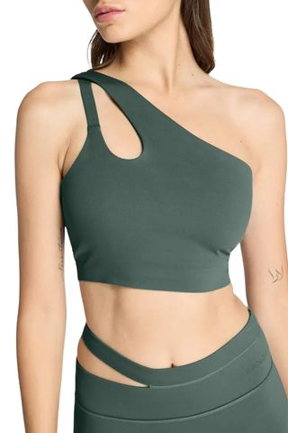 Aria One Shoulder Bra - Balsam Green