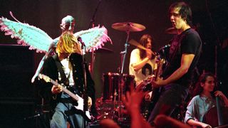 Kurt Cobain, Dave Grohl and Krist Novoselic of Nirvana 