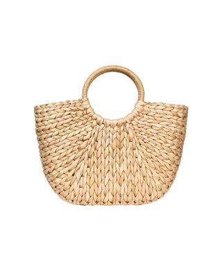 Summer Rattan Bag for Women Straw Hand-Woven Top-Handle Handbag Beach Sea Straw Rattan Tote Clutch Bags (khaki)