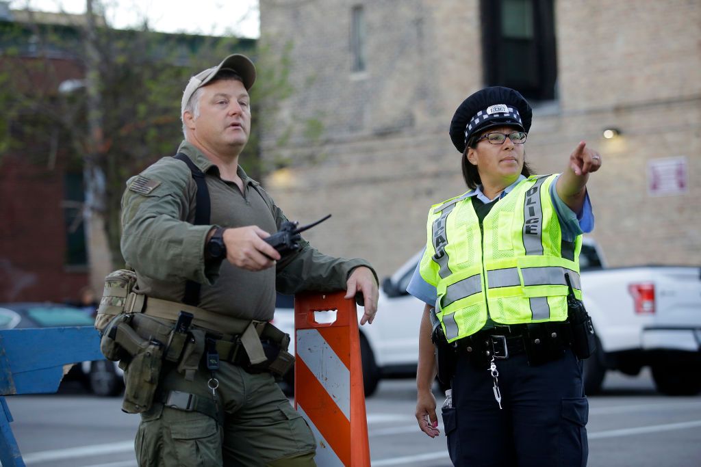 Chicago police officers on patrol