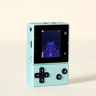 A blue gaming console by Uncommon Goods