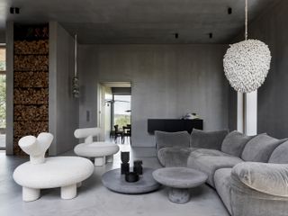 A grey living room